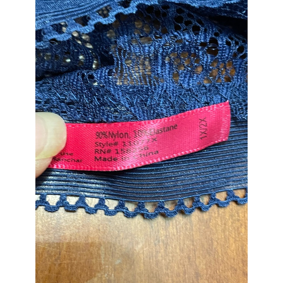 Seven 'til Midnight Bralette Bra Stretch Lace Adjustable Straps Blue W US 1X NWT - Picture 11 of 11